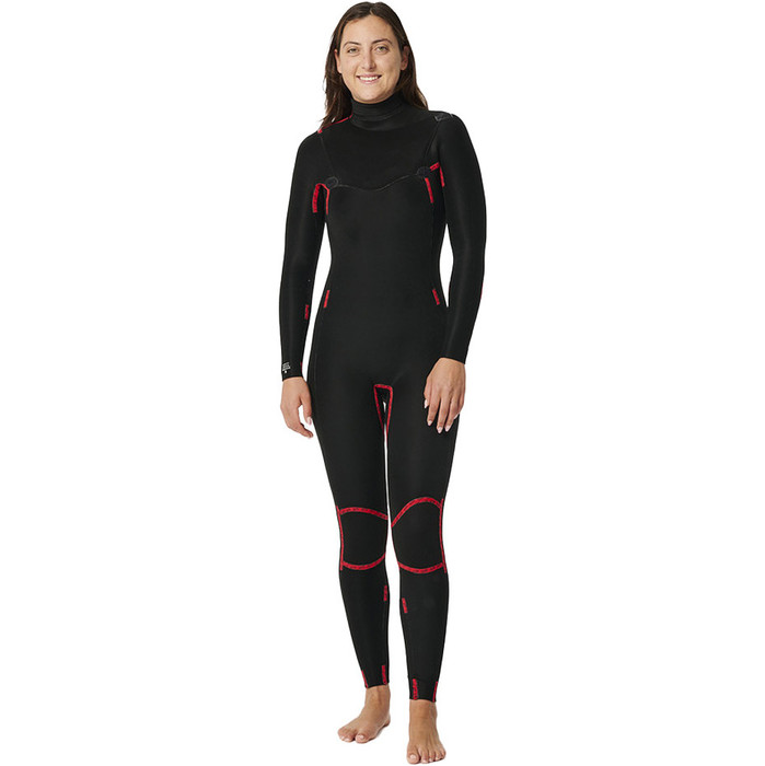 2024 Rip Curl Frauen Dawn Patrol Performance 4/3mm Brustreiverschluss Neoprenanzug 153WFS - Black